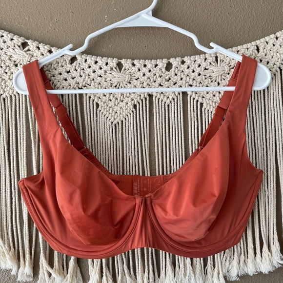 CUUP Scoop Bra red Orange supportive adjustable EUC B - Picture 1 of 11